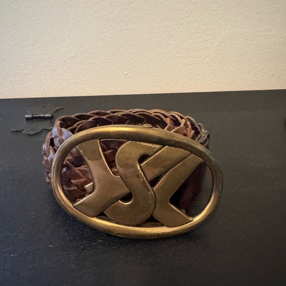 🎈YSL vintage unisex braid belt real leather UNIQUE - Picture 2 of 3